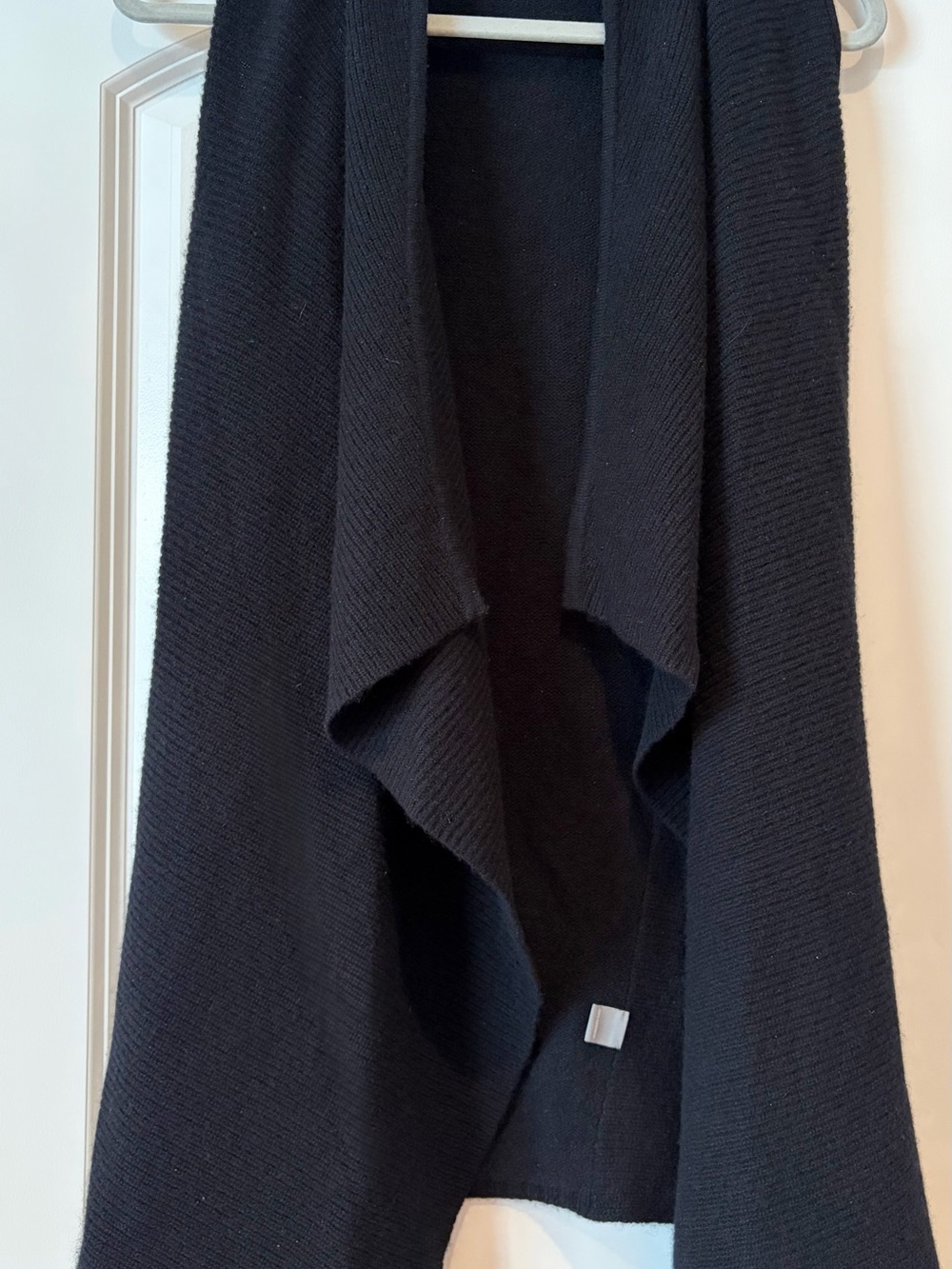 Neiman Marcus Black Cashmere Open-Front Women's Sweater Vest